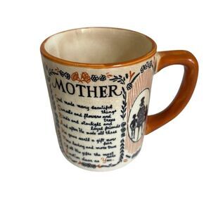 Vintage Mother's House Cleaning Chores Ceramic Mug - Orange & Cream 10oz